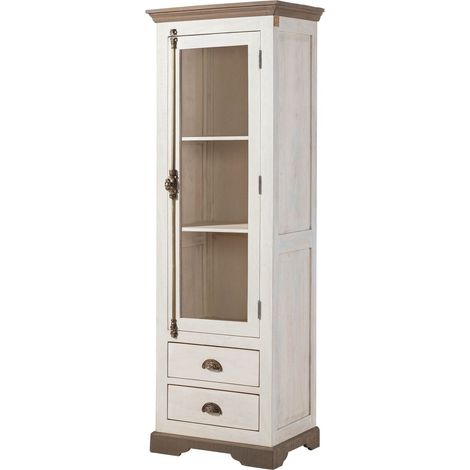 Vitrine Mango 65x45x190 weiß lackiert TOULOUSE 102
