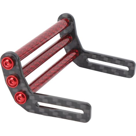 Pare-chocs avant en fibre de carbone pour voiture RC SCX10 LCG 1/10 Crawler, largeur 75 mm, texture dégradée noire et rouge, design avec angle d'attaque (1/5)