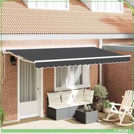 Store rétractable - FAF7291712447259 - Anthracite - 350 x 200 cm - Télécommande (1/5)