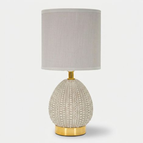 Lampada da comodino in ceramica e tessuto Flavi - Grigio (1/5)