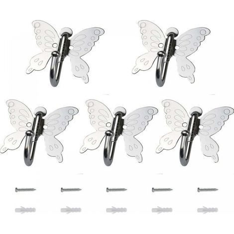 Towel Holder Wall Hooks Compatible with Girls Room, 5 Pack Wall Hooks Compatible with Coat, Scarf, Hat, Towel, Robe (1/5)