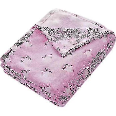 Couverture phosphorescente, couverture premium ultra douce, chaude et confortable en fausse fourrure (100150cm) (1/3)