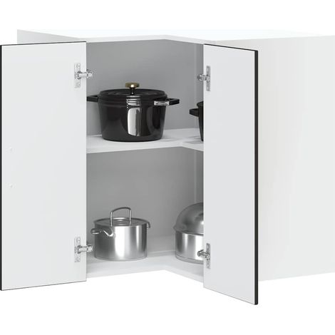 Küchen-Eckhängeschrank Kalmar Schwarz Holzwerkstoff
