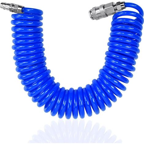 6m Compressed Air Hose Spiral Compressed Air Hose With Quick Coupling 1/4" Compressed Air Hose For 8mm Pu Compressor For Compressed Compressors Up To 10 Bar Max. (1/5)