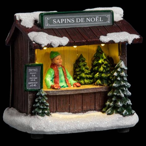 Villaggio natalizio illuminato 3 LED H.11,5cm - Fir - Feeric lights & christmas