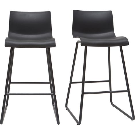Set di 2 sgabelli da bar metallo e PP nero 65 cm ONA (1/4)