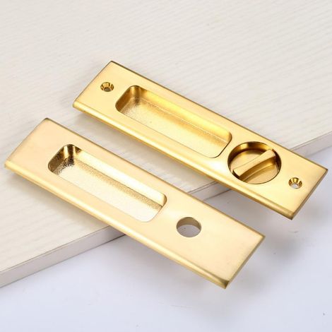 Serrure de Porte Coulissante Invisible Pas de clé Coulissante à Mortaise Poignée Mortaise Serrure Mortaiser Poignée de Serrure de Porte 160mm Or (1/5)