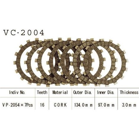 Kit Disques d'Embrayage Garnis Cross Yz 125 1988/1990 (1/2)
