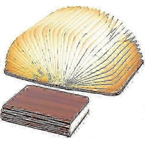 Lampe de lecture pliante miniature 25-26 pouces - 3 couleurs, lampe de bureau portable en bois, lanterne en papier LED originale avec veilleuse rechargeable, 10 x 8 x 2,5 cm (1/4)