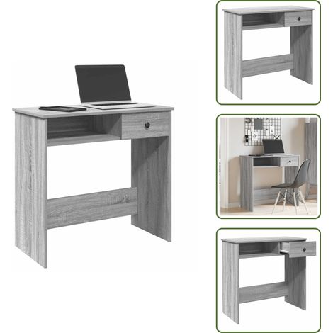 vidaXL Bureau sonoma gris 80x40x75 cm bois d'ingénierie (1/5)