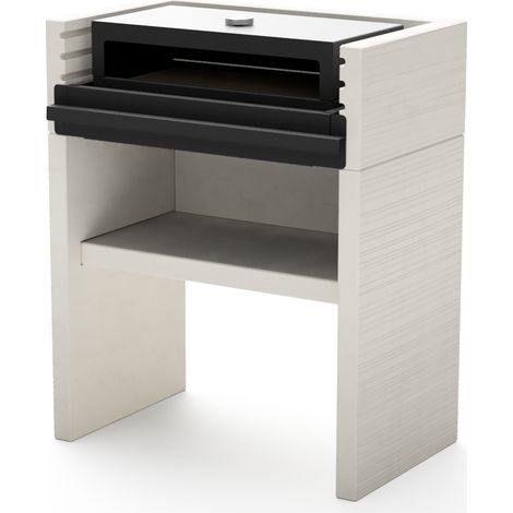 TUOZI - Barbacoa de Obra para Carbón Modelo VENIT FLEX (Gris/Blanco - 78 x 47 x 95 cm) REF: 8062 - Uso en Exteriores