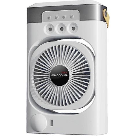 Tragbarer Tischventilator mit integrierter Klimaanlage, Luftbefeuchter und farbigem Nachtlicht für Zuhause und Büro, B (1/5)