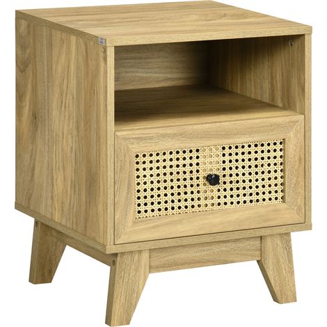 Table de chevet TAYLOR bois et cannage (1/5)