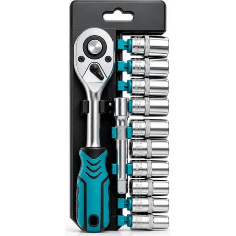 Set 12 Chiavi a Bussola 1/2" con Cricchetto e Prolunga 125 mm VHT02527