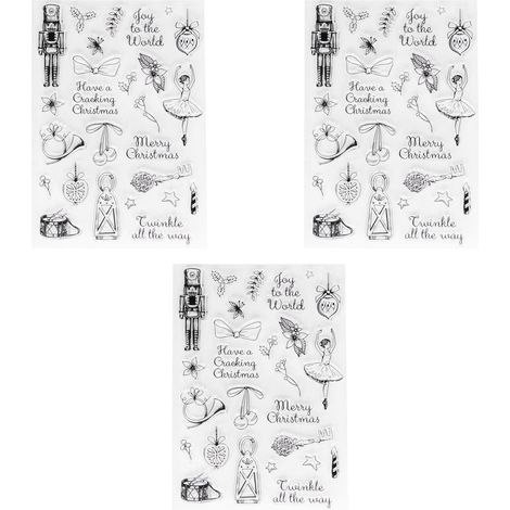 Set mit 3 transparenten Weihnachtsstempeln, TPR-Design, für DIY-Scrapbooking, Karten und Prägungen (1/5)