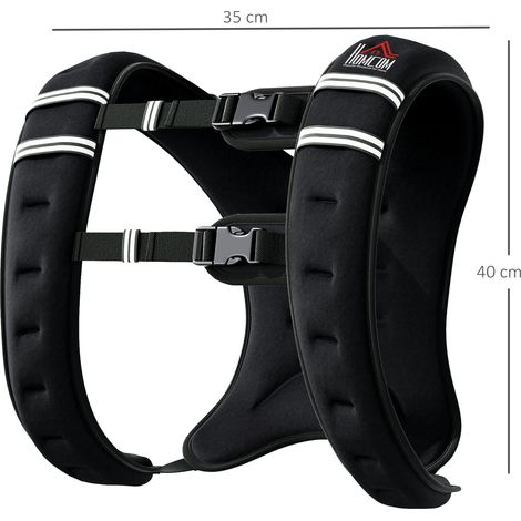 Gilet zavorrato regolabile da 10 kg in tessuto Oxford nero per allenamento (1/5)