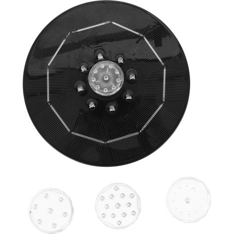 1 Jeu Fontaine Solaire Fontaine extérieure décor Pompe à Eau à Eau Solaire étang Piles Rechargeables Pile Rechargeable de Jardin créative Abdos Black (1/5)