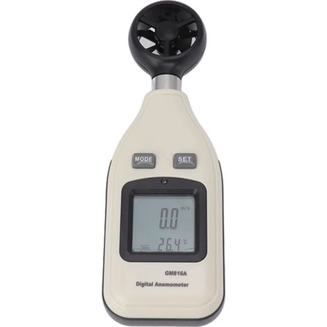 Digitales Anemometer mit LCD-Bildschirm, Windgeschwindigkeits- und Temperaturanzeige, tragbares Instrument zum Segeln, Surfen, Fotografieren und für Drohnen. (1/5)