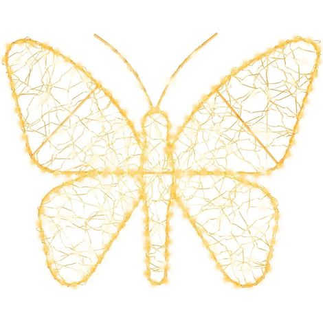 Decoración luminosa LED mariposa oro y blanca 38 × 30 cm para exterior (1/4)