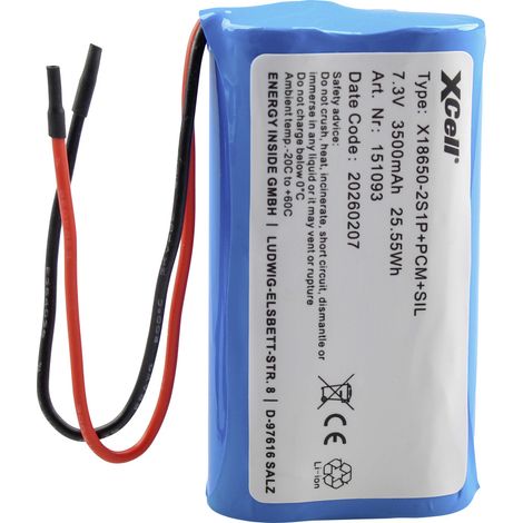 XCell  Spezial-Akku 2x 18650  Li-Ion 7.4 V 3500