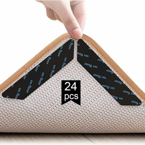 Lot de 24 Fixations antidérapantes, Réutilisables sans résidu, Pour parquets et carrelages, Intérieur et extérieur (1/5)