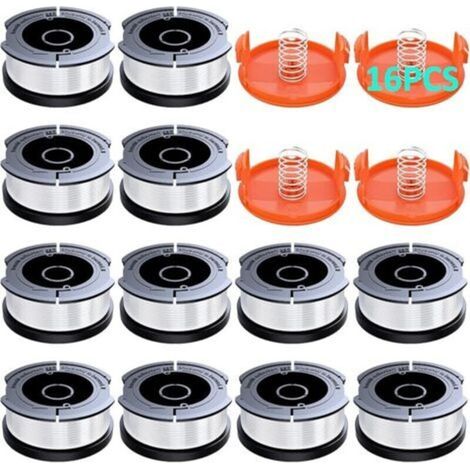 Spool of Edge Trimmer Line Compatible with Black and Decker, Ø1.65mm with 10m Edge Trimmer Line, Contains 12 Replacement Cutting Spools, 4 Replacement Spool Covers and 4 Replacement Spring (1/5)