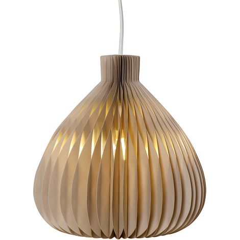 Abat-jour "Honeycomb" en papier FSC, beige, pliable, pour douille E14, 28 cm