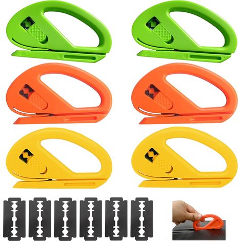 6 Pièces Coupe Papier en PVC Coupe Papier Cadeau avec Lame Tranchante Mini Cutter Coulissant Convient pour Couper le Papier les Films les (1/4)
