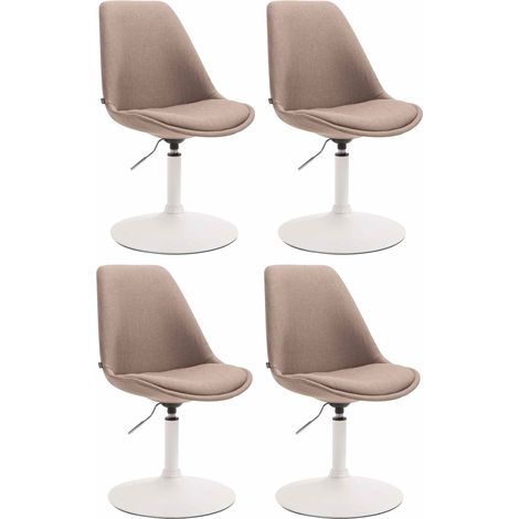 Set di 4 sedie da pranzo in tessuto Maverick Tortora bianco