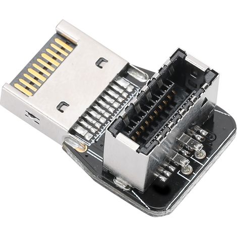 Adaptateur frontal TYPEE pour carte mère PC USB 3.1 10G, coude à 90°, convertisseur PH74A (1/5)