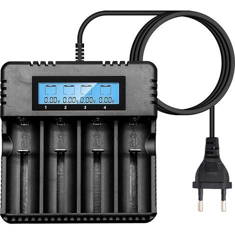 LCD Battery Charger, Battery Charger with Charging Packs Charger for 3.7V 26500/18650/14500/16340/26700 Lithium (1/5)