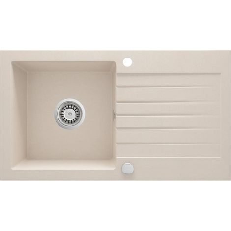 Lavello a vasca singola in granito con gocciolatoio, acciaio beige, ZQZ 5113