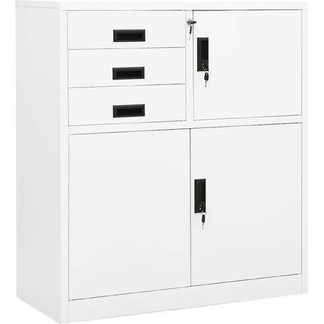 vidaXL Armoire de bureau Blanc 90x40x102 cm Acier (1/5)
