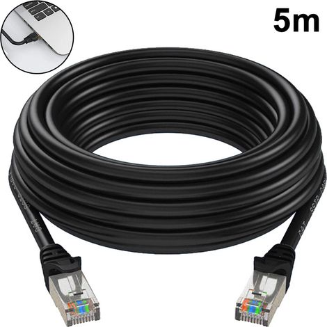 Cable Ethernet Cat6 - Plat - 250 MHz - RJ45 Sans Accrochage - Pour Routeur Modem Ordinateur Console - 1 Pièce (1/5)