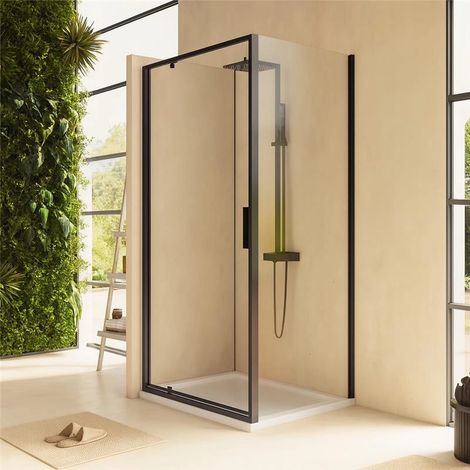 Exagonshop Box doccia 80x80 Rio a pivot vetro 6 mm trasparente H