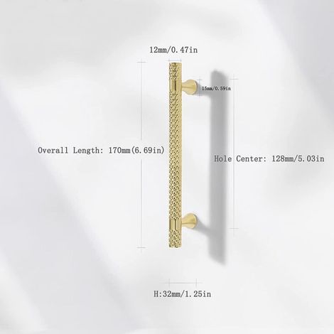 2-teiliges goldenes Möbelgriffset, Küchengriffe, 128 mm Mittelloch, Schubladengriff aus Zinklegierung, Schlafzimmerschrankgriff für Badezimmerschrank (1/4)