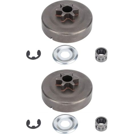 Lot de 2 pignons d'embrayage pour tronçonneuse STIHL 017 018 021 023 025 MS170 MS180 MS210 MS230 MS250 Alliage de zinc Installation facile (1/5)