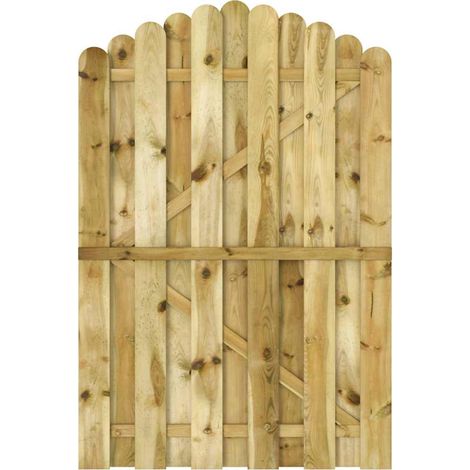 vidaXL Puerta de valla de madera de pino impregnada 100x150 cm (1/2)