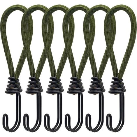 CSPARKV 6pcs Tendeur en Caoutchouc avec Crochets en Spirale pour Tentes, bâches, bannières en PVC, Pavillons, Trampolines, Voile d'ombrage (1/5)