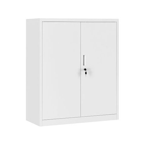 Grey Metal 2 Door Locking Office Universal Storage Cabinet 106cm tall (1/4)