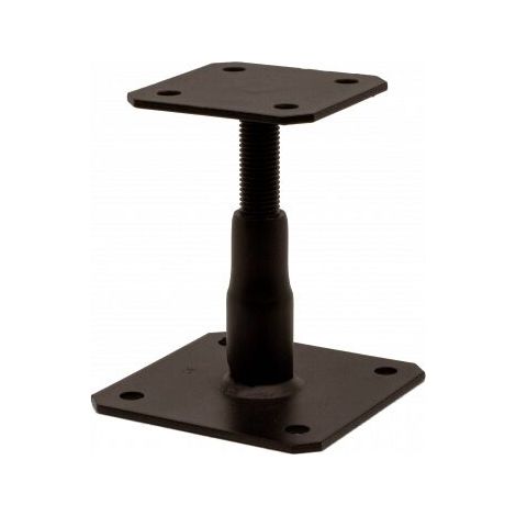 – Pied de poteau réglable noir 100x100mm – épaisseur 4mm – Accessoire pour béton armé – Fixation rapide pour chantiers humides (1/5)