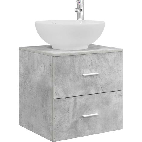 Vanidad con Lavabo de Pared Gris Hormigón 49,5 x 44,5 x 66,5 cm vidaXL