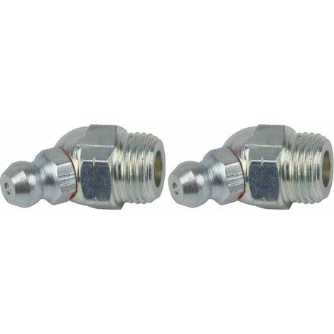 2x graisseur 1/8 BSP angle 45° embout graissage pompe à graisse manuelle hydraulique tracteur engin agricole tractopelle