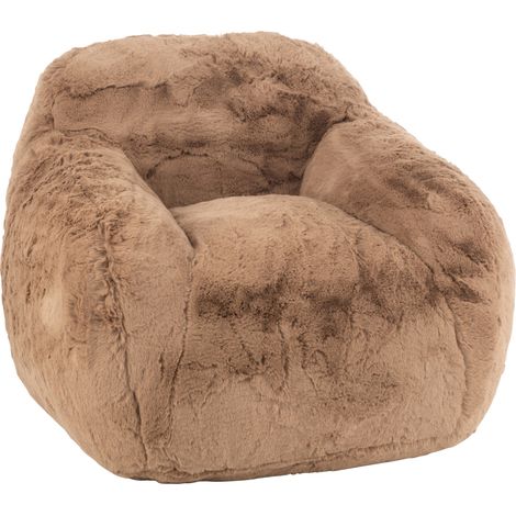 Fauteuil design KUTY - Luxe et douceur avec effet peluche-Marron clair (1/5)