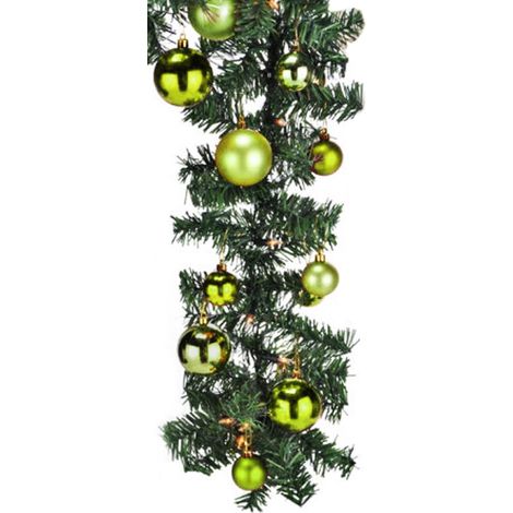 Tannengirlande 540 cm mit 70 LED + 30 Baumkugeln Lime-MLK066W-TA+MYW99830-Lime (1/5)