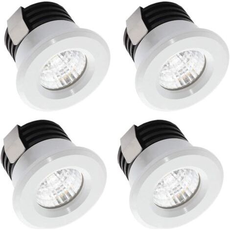 Lot de 4 mini spots LED encastrables 3 W blanc chaud, mini spots LED pour vitrine, station d'int&eacuterieur, &eacuteclairage de plaque de pl&acirctre inclus