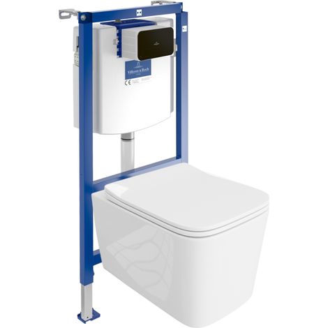 VILLEROY&BOCH WC Set mit Vorwandelement, Wand-WC und Spülknopf (1/5)