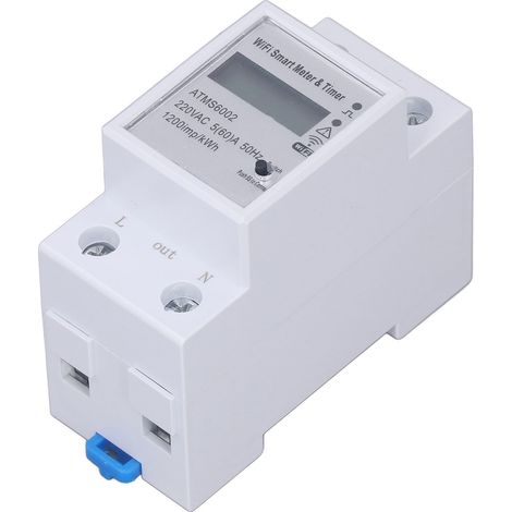 Compteur intelligent WiFi, moniteur d'énergie électrique, interrupteur monophasé, rail de guidage 2P AC220V (1/5)