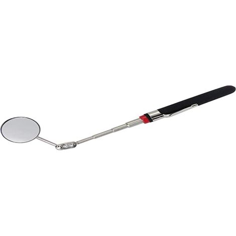 1 Miroir télescopique, Joint articulé, Clip maintien, Poignée caoutchoutée, Inspection véhicule