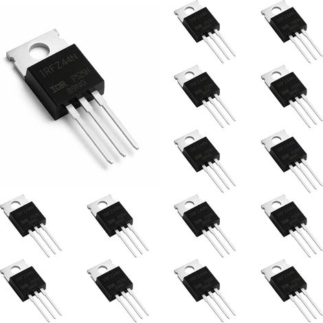 15 transistors MOSFET IRFZ44N 55V 49A à canal N TO-220 compatibles IRLZ44N, transistors de puissance haute performance pour circuits de commutation, IGBT et circuits électroniques. (1/5)
